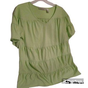 Roaman's ruffled layers knit top sz L